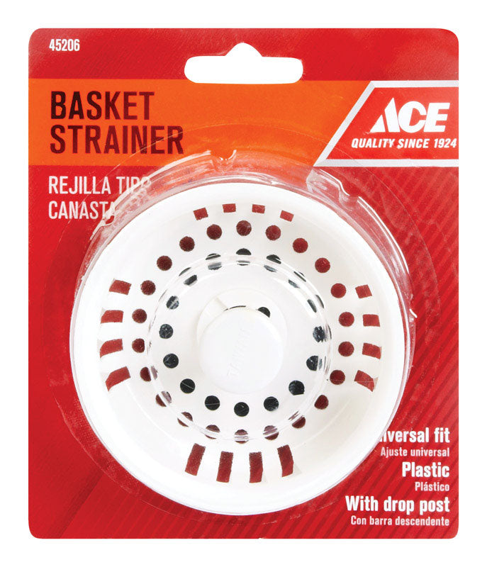 Ace 3-1/2 in. D White Plastic Replacement Strainer Basket