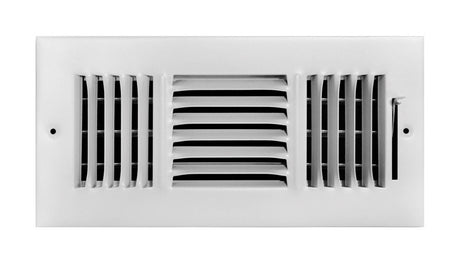 Tru Aire 6 in. H X 12 in. W 3-Way Powder Coat White Steel Wall/Ceiling Register