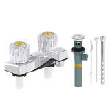 Home Plus Chrome Traditional Centerset Bathroom Sink Faucet 4 in.