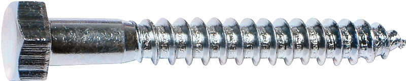 Midwest Fastener 01290 Lag Screw, 1/4 in Thread, 2-1/2 in OAL, Zinc