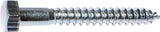 Midwest Fastener 01290 Lag Screw, 1/4 in Thread, 2-1/2 in OAL, Zinc