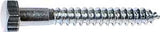 Midwest Fastener 01335 Lag Screw, 1/2 in Thread, 4-1/2 in OAL, Zinc