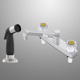 Home Plus Two Handle Chrome Kitchen Faucet Side Sprayer Included