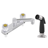 Home Plus Two Handle Chrome Kitchen Faucet Side Sprayer Included