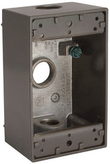 Hubbell 5320-7 Weatherproof Box, 8.3 cu-in, 3-Outlet, 1-Gang, Aluminum, Bronze, Powder-Coated