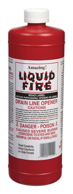 Amazing Liquid Fire Liquid Drain Opener 32 oz, Pack of 12