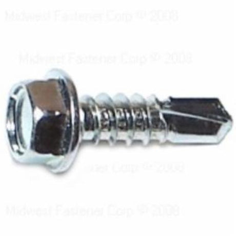 Midwest Fastener 10282 Screw, #12 Thread, 3/4 in L, Washer Head, Hex Drive, Self-Drilling Point, 1 PK