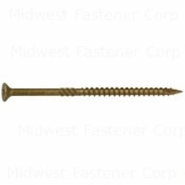 SaberDrive 50748 Deck Screw, #10 Thread, 4 in L, Serrated Thread, Bugle Head, Star Drive, Type 17 Point, Steel, 48 PK
