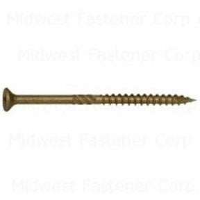 SaberDrive 50755 Deck Screw, #9 Thread, 3 in L, Serrated Thread, Bugle Head, Star Drive, Type 17 Point, Tan, Steel