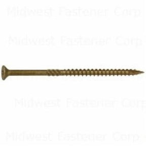 SaberDrive 50757 Deck Screw, #10 Thread, 4 in L, Serrated Thread, Bugle Head, Star Drive, Type 17 Point, Tan, Steel