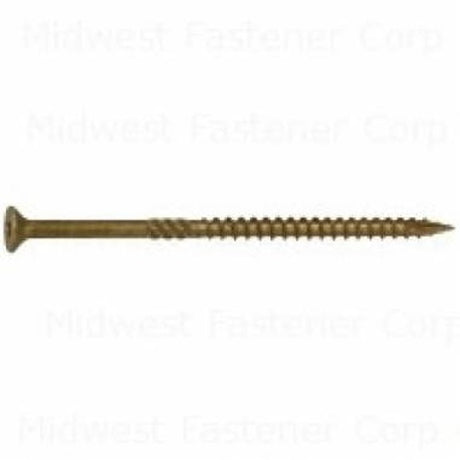 SaberDrive 50757 Deck Screw, #10 Thread, 4 in L, Serrated Thread, Bugle Head, Star Drive, Type 17 Point, Tan, Steel