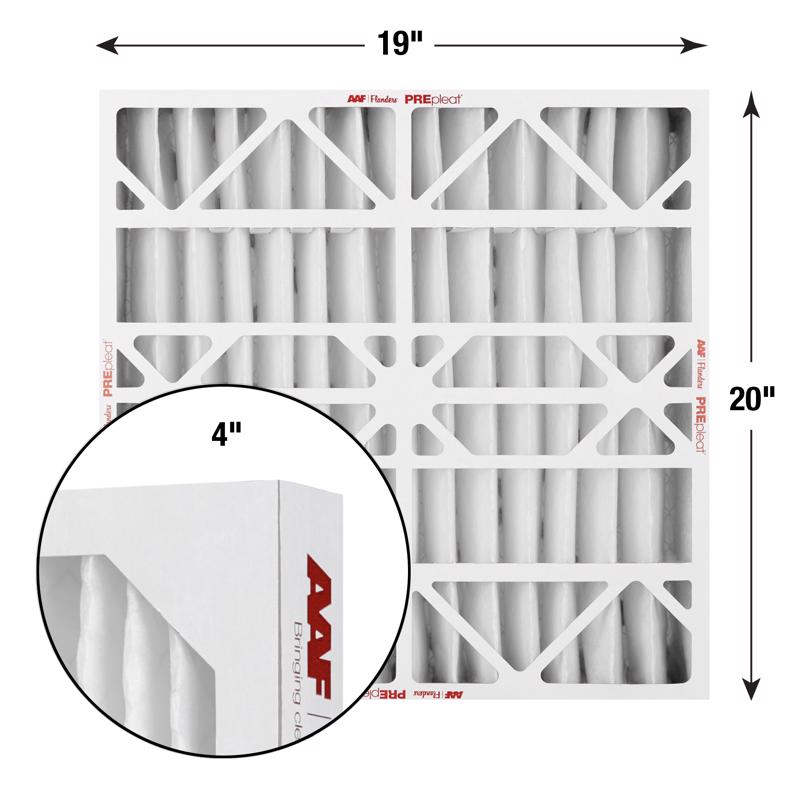 AAF Flanders PREpleat LPD SC M10 19 in. W X 20 in. H X 4 in. Synthetic 10 MERV Pleated Air Filter 1, Pack of 6