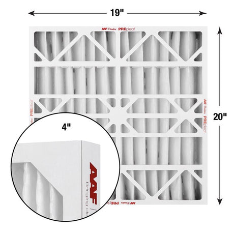 AAF Flanders PREpleat LPD SC M10 19 in. W X 20 in. H X 4 in. Synthetic 10 MERV Pleated Air Filter 1, Pack of 6