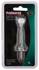 ProSource CL-208C-CH-PS Heavy-Duty Rigid Door Stop, 1 in Dia Base, 3 in Projection, Die-Cast Zinc & Plastic, Chrome
