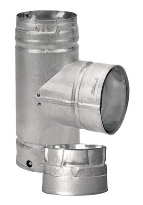 DuraVent PelletVent 3 in. X 3 in. X 3 in. Galvanized Steel Tee with Clean-Out Cap, Pack of 2