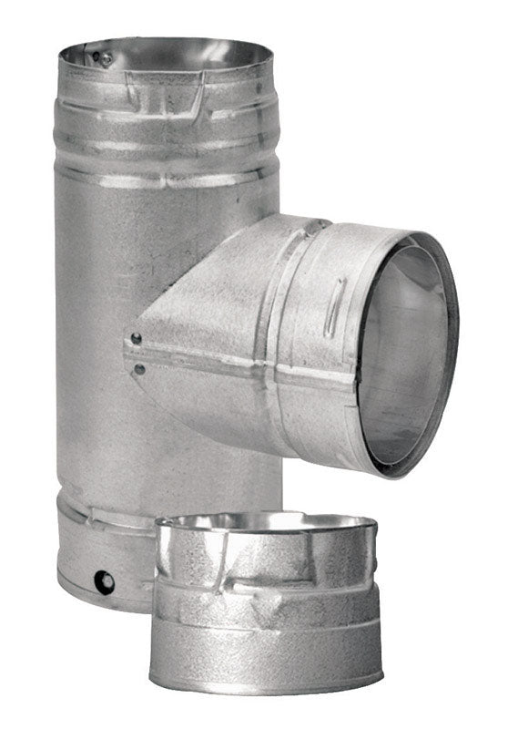 DuraVent PelletVent 3 in. X 3 in. X 3 in. Galvanized Steel Tee with Clean-Out Cap, Pack of 2