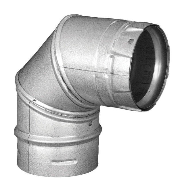 DuraVent 4 in. D X 4 in. D 90 deg Galvanized Steel Stove Pipe Elbow, Pack of 2
