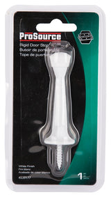 ProSource CL-208C-WH-PS Heavy-Duty Rigid Door Stop, 1 in Dia Base, 3 in Projection, Die-Cast Zinc & Plastic, White