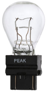 Peak 3157LL-BPP Miniature Automotive Bulb, 400 Lumens, 12.8 V, 27 W, Incandescent Lamp, Wedge, Clear
