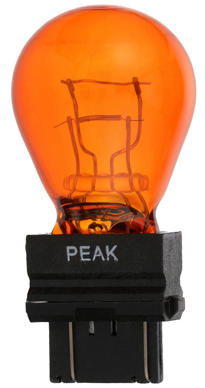 Peak 3157NALL-BPP Miniature Automotive Bulb, 12.8 V, Incandescent Lamp, Wedge, Amber/Red