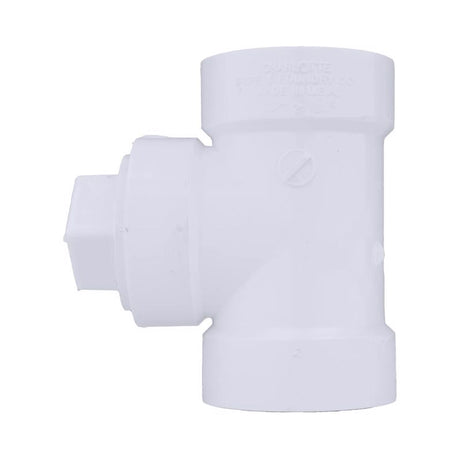 Charlotte Pipe Schedule 40 1-1/2 in. Hub X 1-1/2 in. D Hub PVC Cleanout Tee with Plug 1 pk