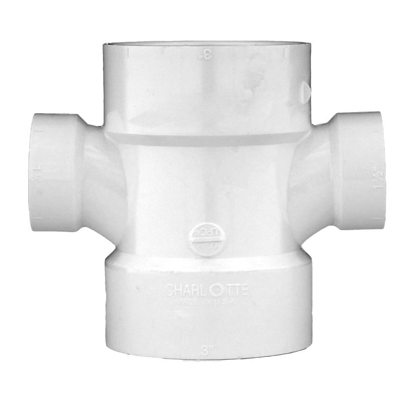 Charlotte Pipe Schedule 40 2 in. Hub X 2 in. D Hub PVC Sanitary Tee 1 pk