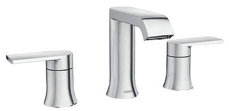 Moen Genta Series 84763 Bathroom Faucet, 1.2 gpm, 2-Faucet Handle, 3-Faucet Hole, Metal, Chrome-Plated, Lever Handle