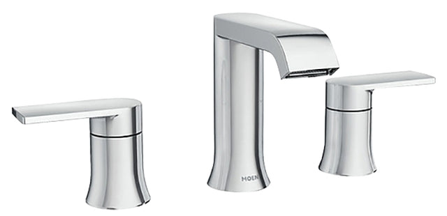 Moen Genta Series 84763 Bathroom Faucet, 1.2 gpm, 2-Faucet Handle, 3-Faucet Hole, Metal, Chrome-Plated, Lever Handle