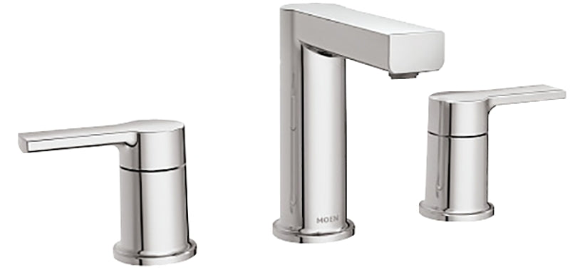 Moen Rinza Series 84629 Bathroom Faucet, 1.2 gpm, 2-Handle, 3-Faucet Hole, Metal, Chrome, Lever Handle