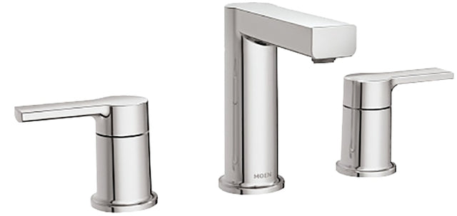 Moen Rinza Series 84629 Bathroom Faucet, 1.2 gpm, 2-Handle, 3-Faucet Hole, Metal, Chrome, Lever Handle