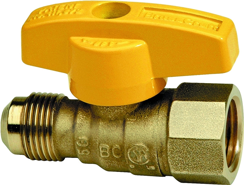 BrassCraft TBV6F-8 Gas Ball Valve, 3/8 x 1/2 in Connection, Flared x FIP, 5 psi Pressure