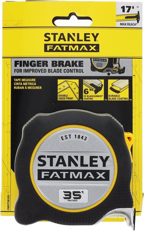 Fatmax FMHT38335S Tape Measure, 35 ft L Blade, 1-1/4 in W Blade, Steel Blade, ABS Case, Black/Gray Case