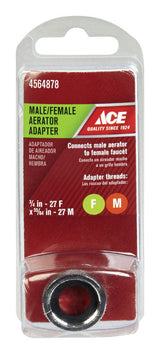 Ace Dual Thread 3/4 in.-27F x 55/64 in.-27M Chrome Plated Aerator Adapter