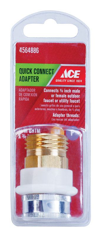 Ace Quick-Connect Dual Thread 3/4 in. Chrome Aerator Adapter