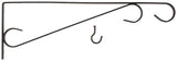 Landscapers Select GB0283L Hanging Plant Bracket, 15-1/2 in L, Steel, Black, Black, Wall
