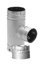 DuraVent 4 in. X 3 in. X 4 in. Galvanized Steel Tee with Clean-Out Cap, Pack of 2