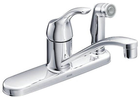 Moen Adler Series CA87554C Kitchen Faucet, 1.5 gpm, 1-Faucet Handle, Stainless Steel, Chrome Plated, Deck Mounting
