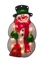 Santas Forest 60975 Snowman, 10 in W, Plastic, Colorful, Mini Bulb, Internal Light, Pack of 12