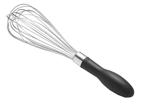 Good Grips 74291 Balloon Whisk, 11 in OAL, Stainless Steel, Black/Silver, Polished