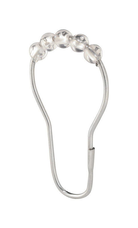 iDesign Chrome Silver Metal Shower Curtain Rings 12 pk, Pack of 6