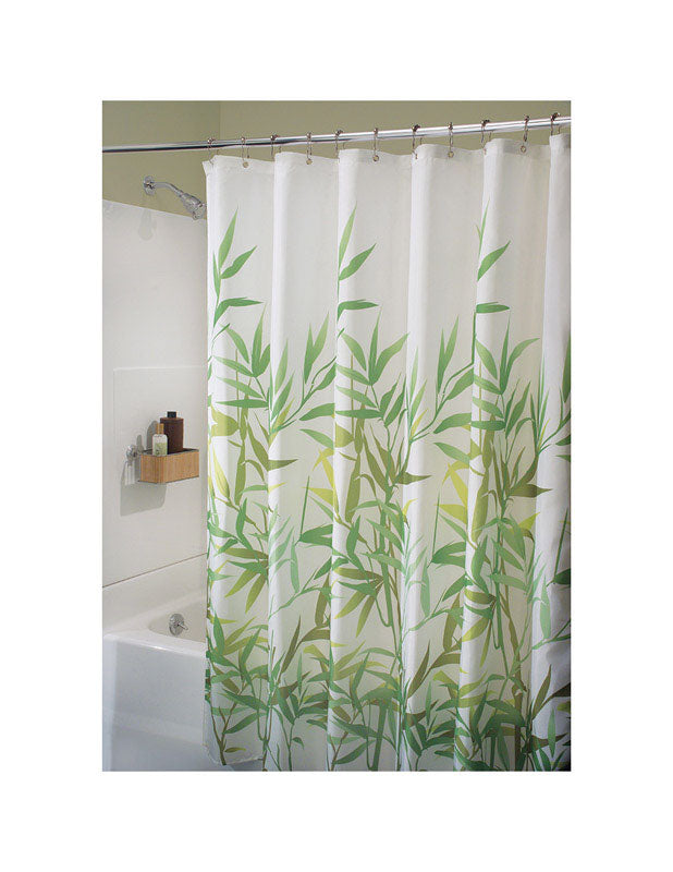 iDesign 72 in. H X 72 in. W Green Anzu Bamboo Leaves Shower Curtain Polyester, Pack of 2