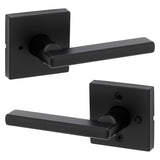 Kwikset Signature Series 730HFL SQT 514 CP Privacy Lever, Matte Black, Zinc, Residential, Reversible Hand, 2 Grade