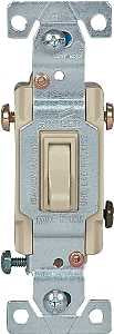Eaton Wiring Devices 1303-7V Series Toggle Switch, Ivory, 15 A, Wall Mount, Polycarbonate Housing Material