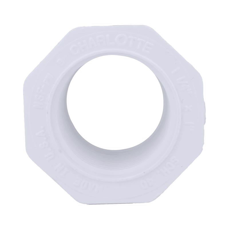 Charlotte Pipe Schedule 40 1-1/4 in. Spigot X 1 in. D FPT PVC Reducing Bushing 1 pk