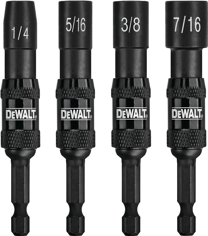 DEWALT DWPVTDRV Nut Driver Set, 4-Piece, Pivoting, Steel, Magnesium Phosphate