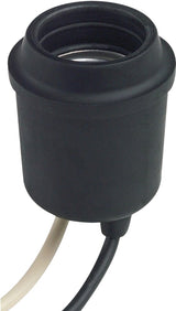 Leviton 124-D 1-Circuit Keyless Lamp Holder, 250 V, 660 W, Phenolic Housing Material, Black/White