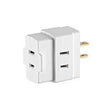 Leviton 002-00531-00W Triple Tap Outlet Adapter, 2-Pole, 15 A, 125 V, 3-Outlet, White