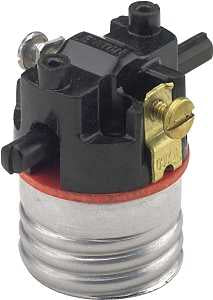 Leviton 7080-M Lamp Holder, Push-Through, 250 V, 660 W, Phenolic Housing Material, Brass