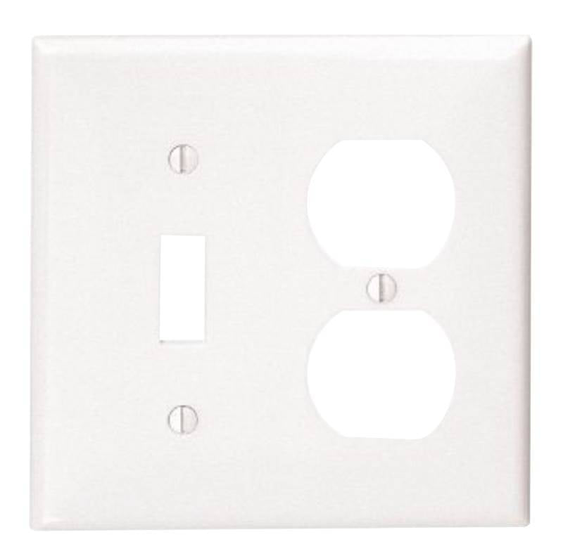 Leviton 80705-W Combination Wallplate, 2-Gang, Nylon, White