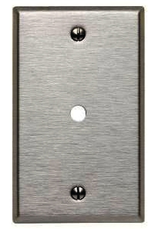 Leviton 003-84013-000 Wallplate, 4-1/2 in L, 2-3/4 in W, 1 -Gang, Stainless Steel, Stainless Steel